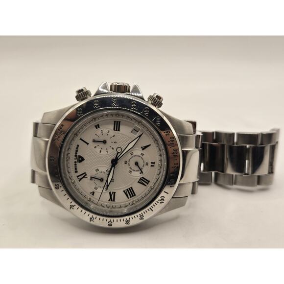 Swiss Legend Stainless Steel Chrinograpgh Men's Watch. 6.75" Band. - Picture 11 of 14